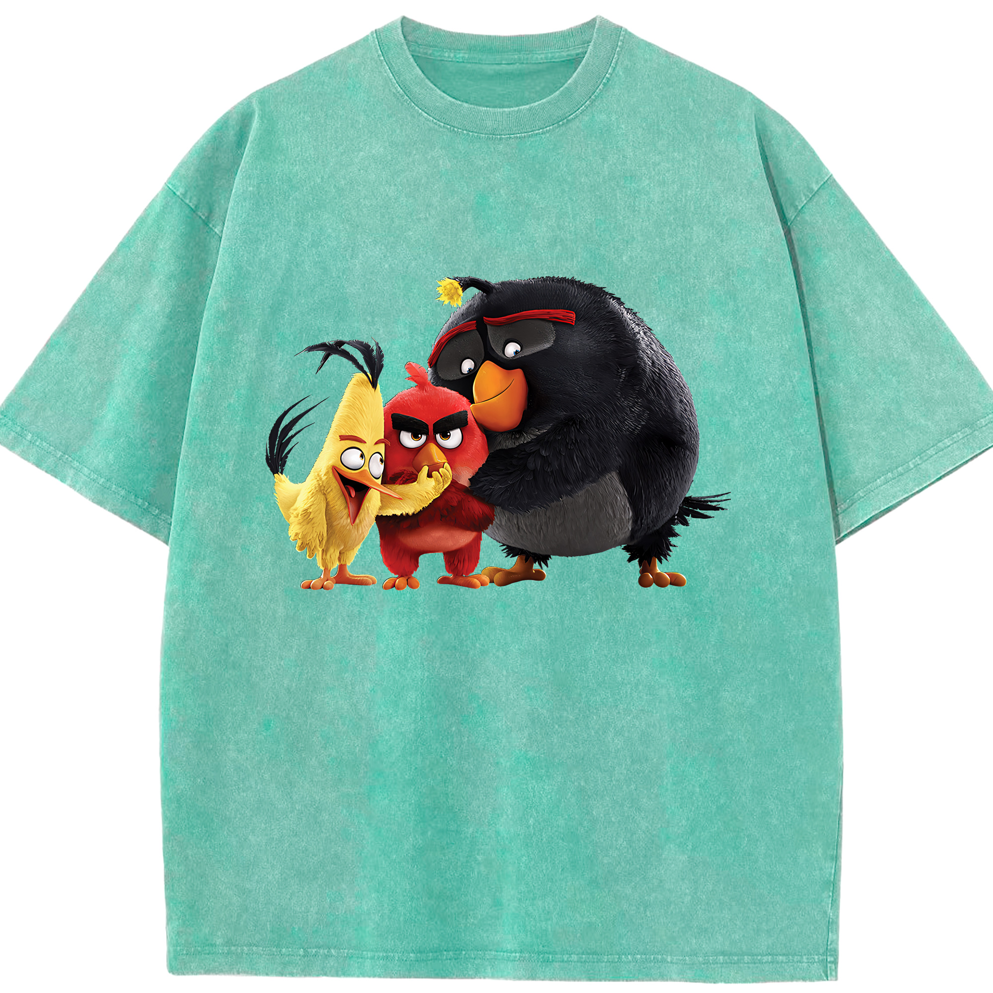 （画像用） Angry Birds アングリーバード 綿100% ヴィンテージ風 半袖Tシャツ（フロントプリント）